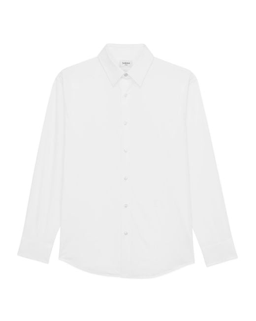 Saint Laurent White Cassandre Button-Up Shirt for men