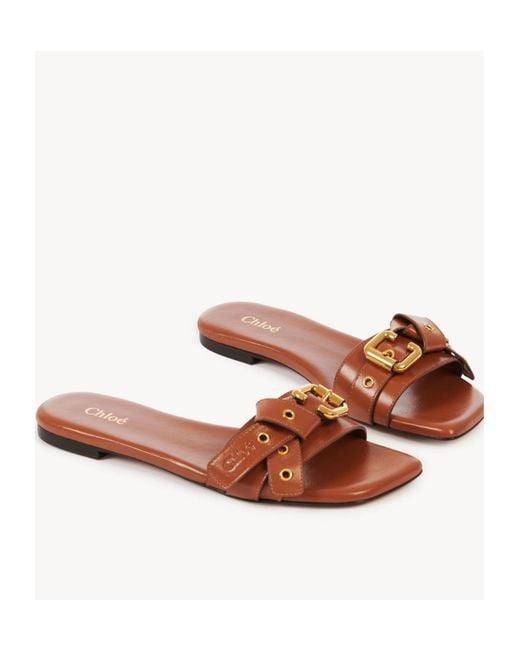 Chloé Brown Chloé Mae Knot-Detailed Slides