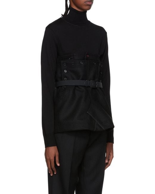 Maison Margiela Black Wool Bodice