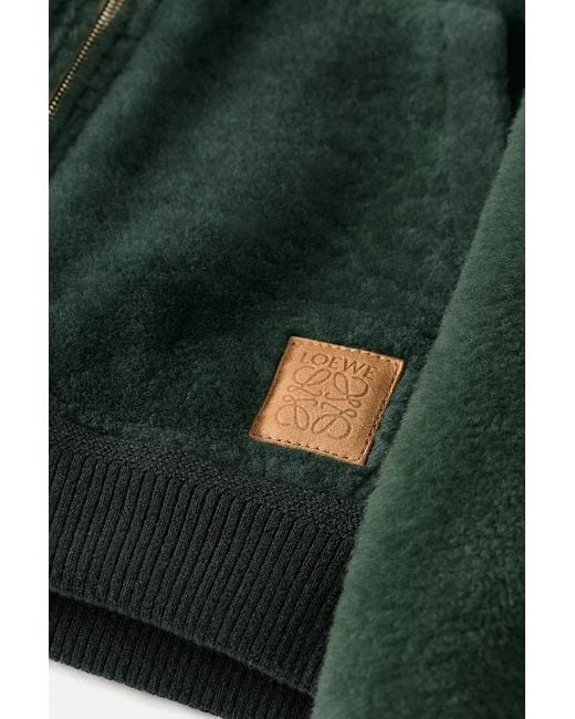 Loewe Green Zipped Hoodie for men