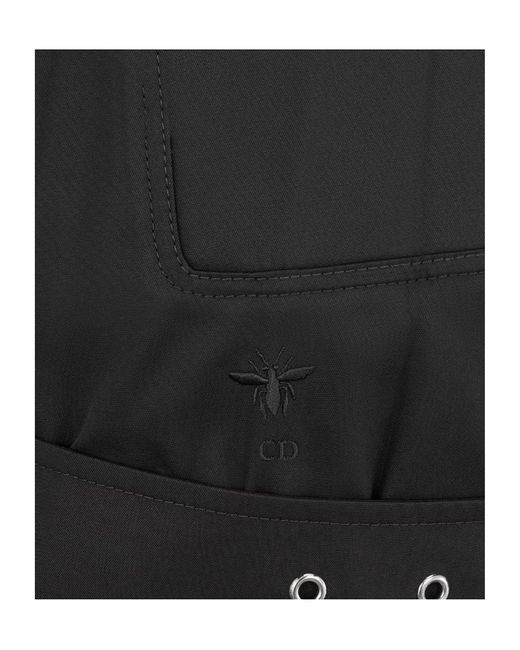 Dior Black Short Dress In Cotton Gabardine