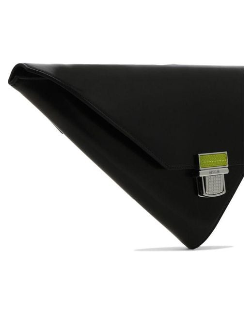 MSGM Black Triangle-Shape Clutch Bag