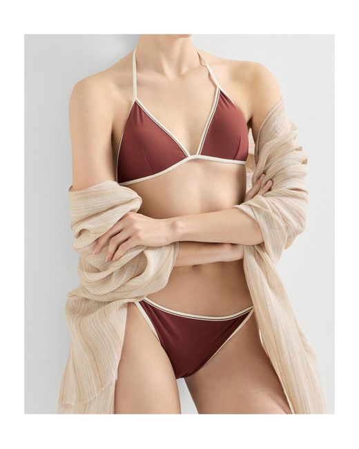 Brunello Cucinelli Purple Monili Bikini Top