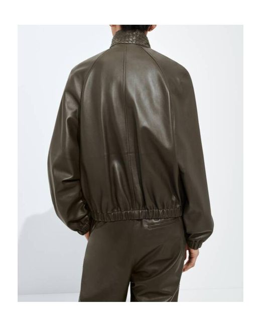 Bottega Veneta Gray Leather Blouson for men