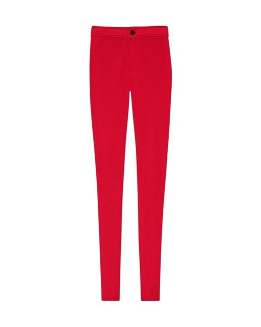 Saint Laurent Red High Waist Skinny Trousers