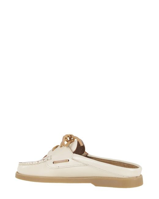 Hereu White Samunawfs Moccasin Mules