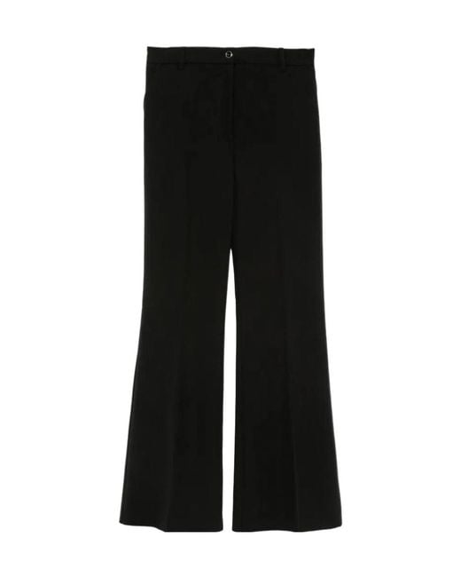 Pinko Black Plain-Coloured Palazzo Trousers