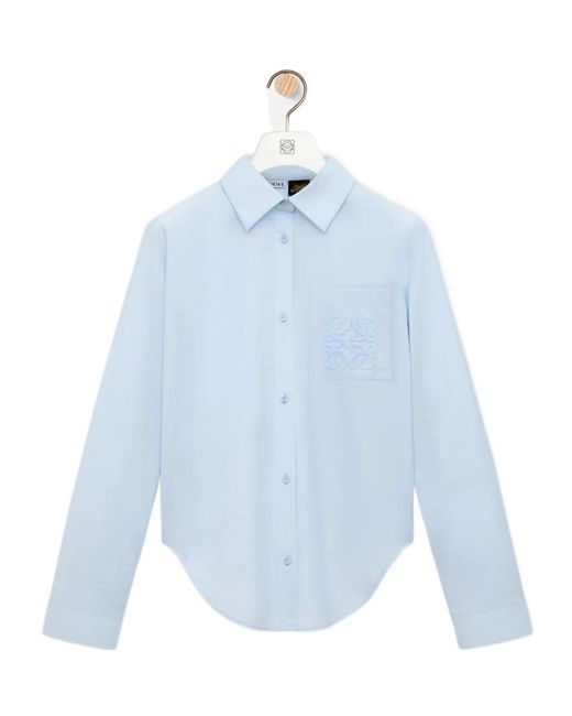 Loewe Blue Anagram-Embroidered Shirt