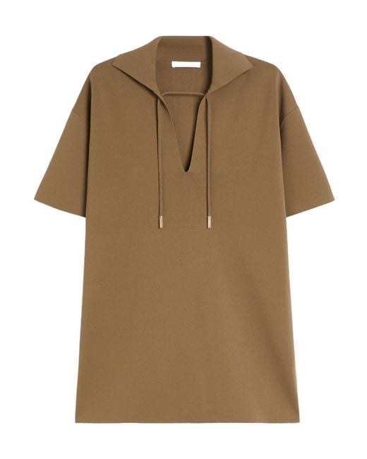 Max Mara Brown Poltava Short-Sleeved Drawstring Jumper