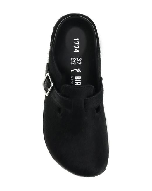 Birkenstock Black Boston Pony Hair Sandals