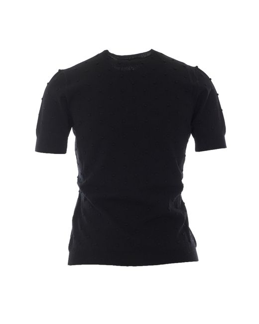 Max Mara Black Short-Sleeved Knit Top
