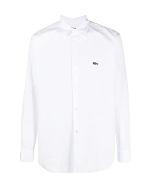 Comme des Garçons White X Lacoste Logo-Embroidered Cotton Shirt for men