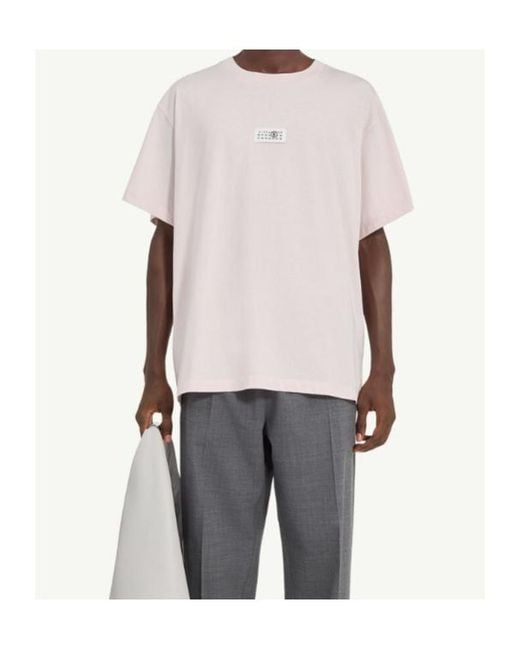 MM6 by Maison Margiela White Logo Patch T-Shirt for men