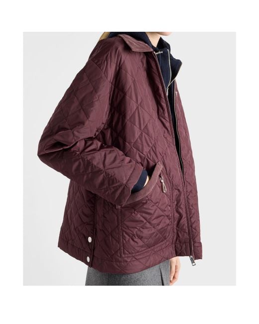Prada Purple Re-Nylon Triangle-Logo Quilted Jacket