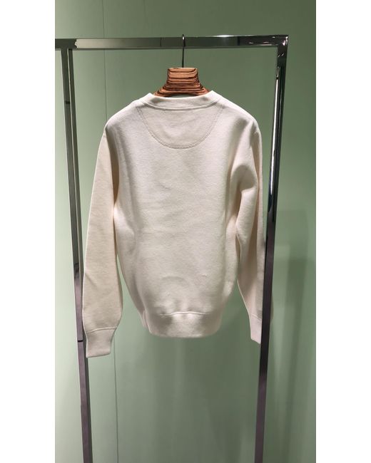 Prada White Cashmere Crew-Neck Sweater for men