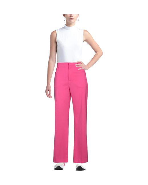 Jacquemus Pink Solid Color Casual Trousers