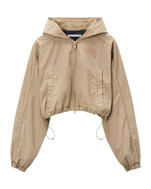 T By Alexander Wang Natural Zip-Up Hooded Jacket
