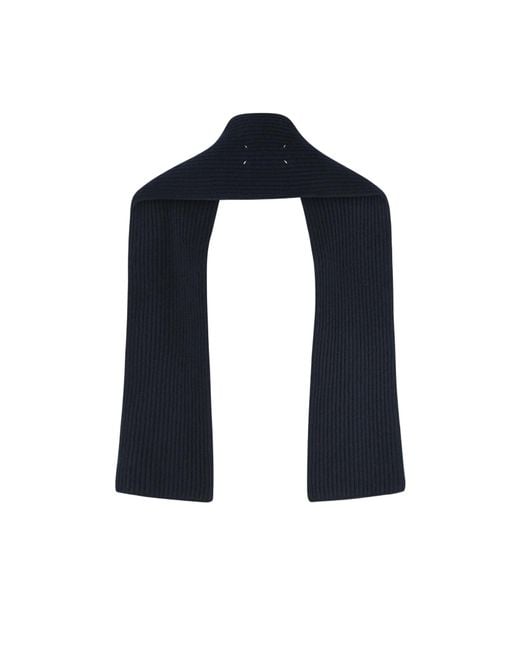 Maison Margiela Blue Knitted Scarf for men