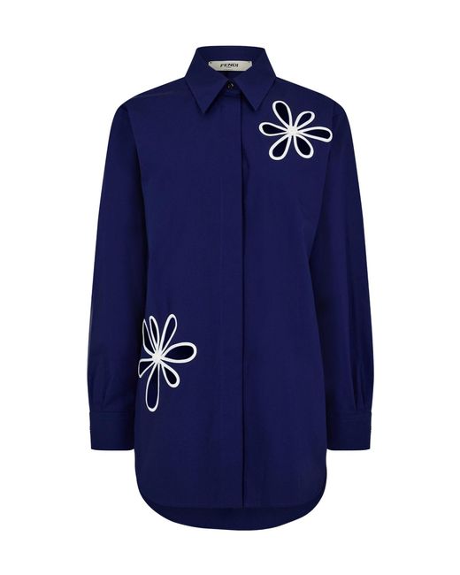 Fendi Blue Longline Shirt