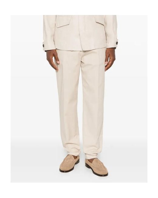 Eleventy Natural Elasticated-Waist Chino Trousers for men