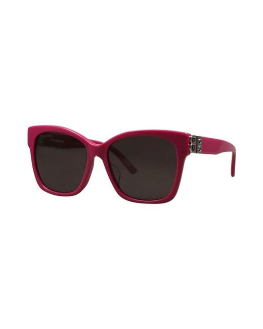 Balenciaga Purple Minimalist Square Sunglasses for men