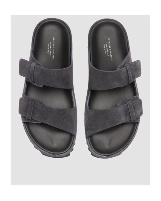 Officine Creative Black Agorà Slides for men