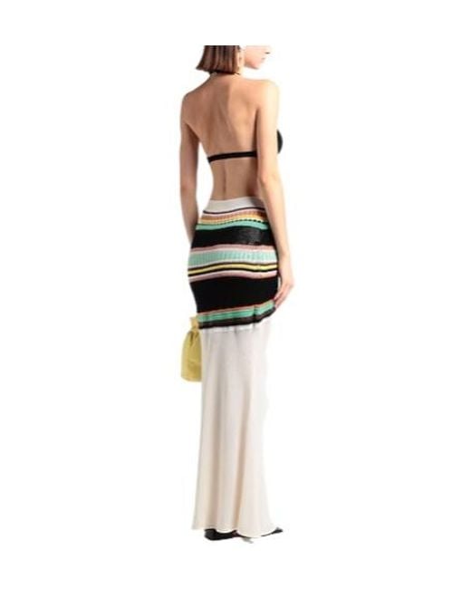 Chloé Natural Striped Knit Flare Skirt