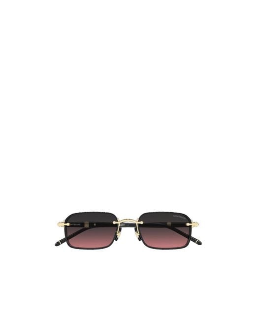 Montblanc White Eyewear Rectangular Frame Sunglasses for men