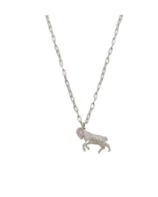 Fendi White Zodiac Aries Necklace