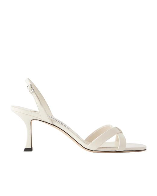 Jimmy Choo White 65Mm Elsy Sandals