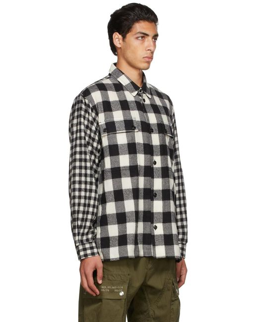 DIESEL Black Flannel Checked Knitted Shirt for men