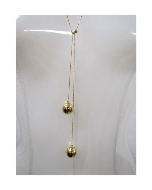 Bottega Veneta White Sphere Pendant Y Necklace