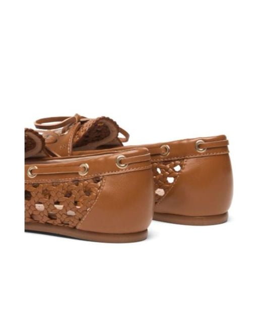 Stuart Weitzman Brown Tinsley Woven Moccasin