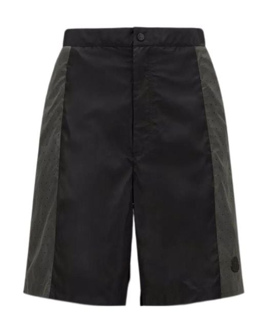 Moncler Black Nylon Shorts for men
