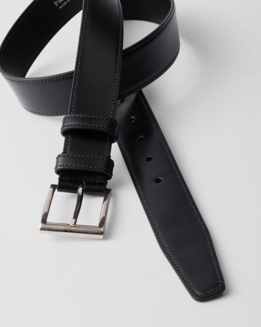 Prada Black Logo-Engraved Buckle Belt for men