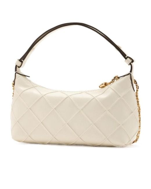 Tory Burch White Chain Tote Bag