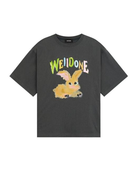 we11done Gray Bunny T-Shirt for men