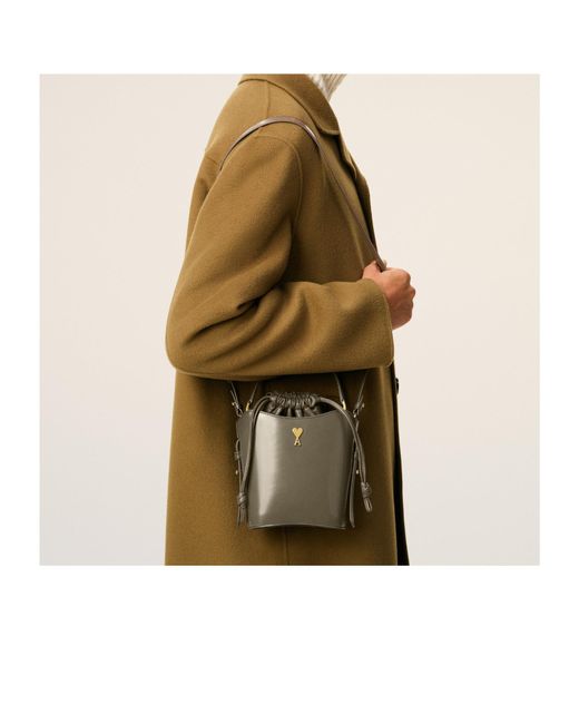 AMI Gray Mini Handle Shoulder Bag for men