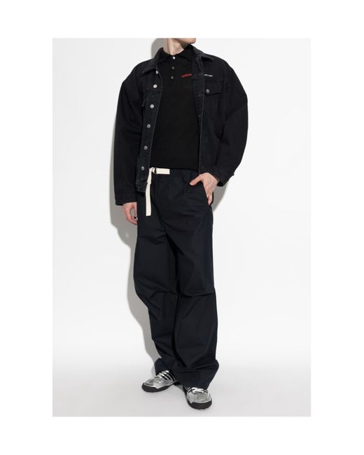 DSquared² Black Knitted Polo Shirt for men