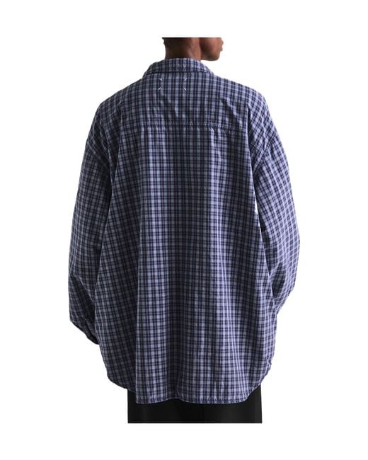 Maison Margiela Blue Mmm Check Rev Jkt for men