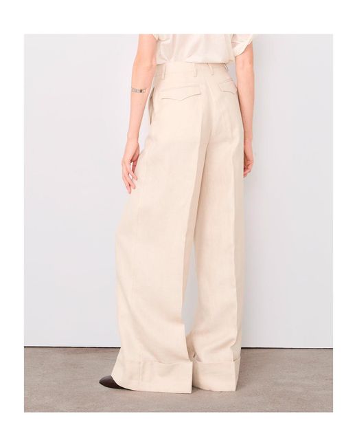 Officine Generale Natural Casual Pants With Belt Loops