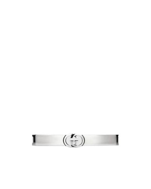Gucci White Interlocking Bangle Bracelet