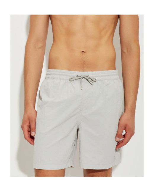 AllSaints Gray Drawstring Swim Trunks for men