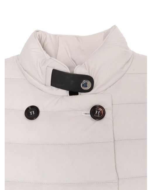 Moorer White Clement Quilted Double-Breasted Down Jacket