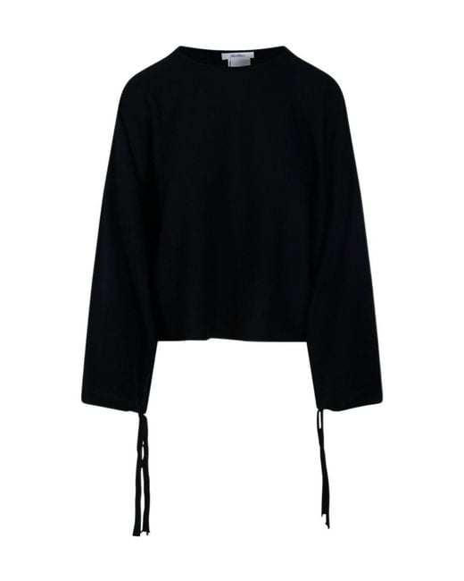 Max Mara Black Frais Crewneck Long-Sleeved Jumper