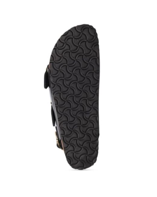 Birkenstock Black Large Buckle Flat Sandals