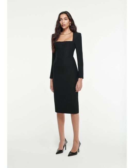 Roland Mouret Black Long-Sleeved Dress