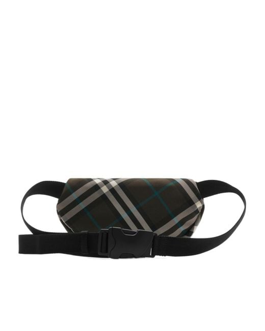 Burberry Black Small Checked Belt Bag for men