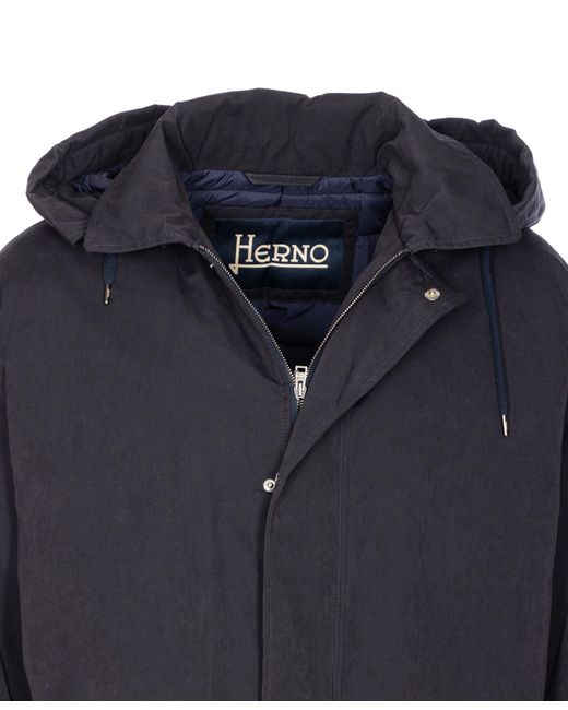 Herno Blue Drawstring Down Jacket for men