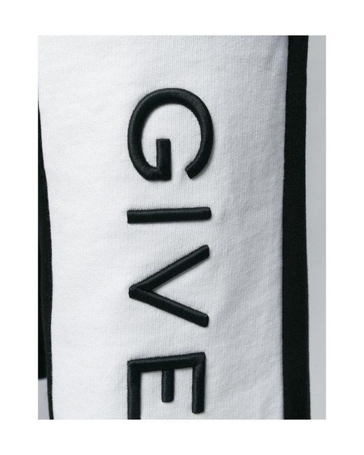 Givenchy Black Logo Stitching Embroidery Sweatpants for men